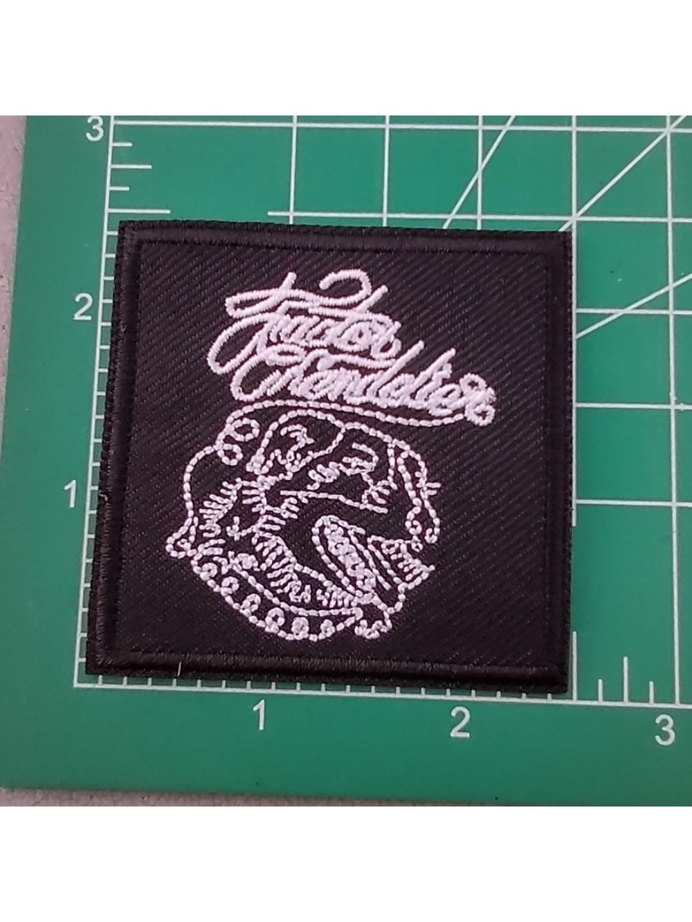 2/$10 Factor Chandelier Black Embroidered Patch